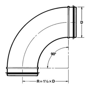 90 Degree Two-Piece Pressed Solid Duct Elbow