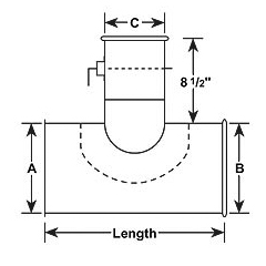 90-tee-1-2in-standoff-damper-diagram - Sheet Metal Connectors, Inc.