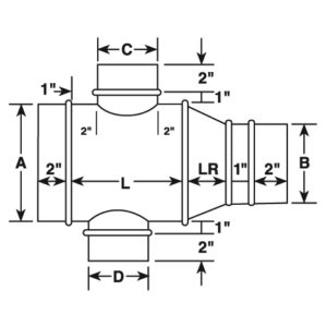 Cross with Reducer Polyvinyl Coated | Sheet Metal Connectors