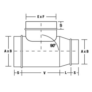 Flat Oval Reducing Tee Duct Fitting